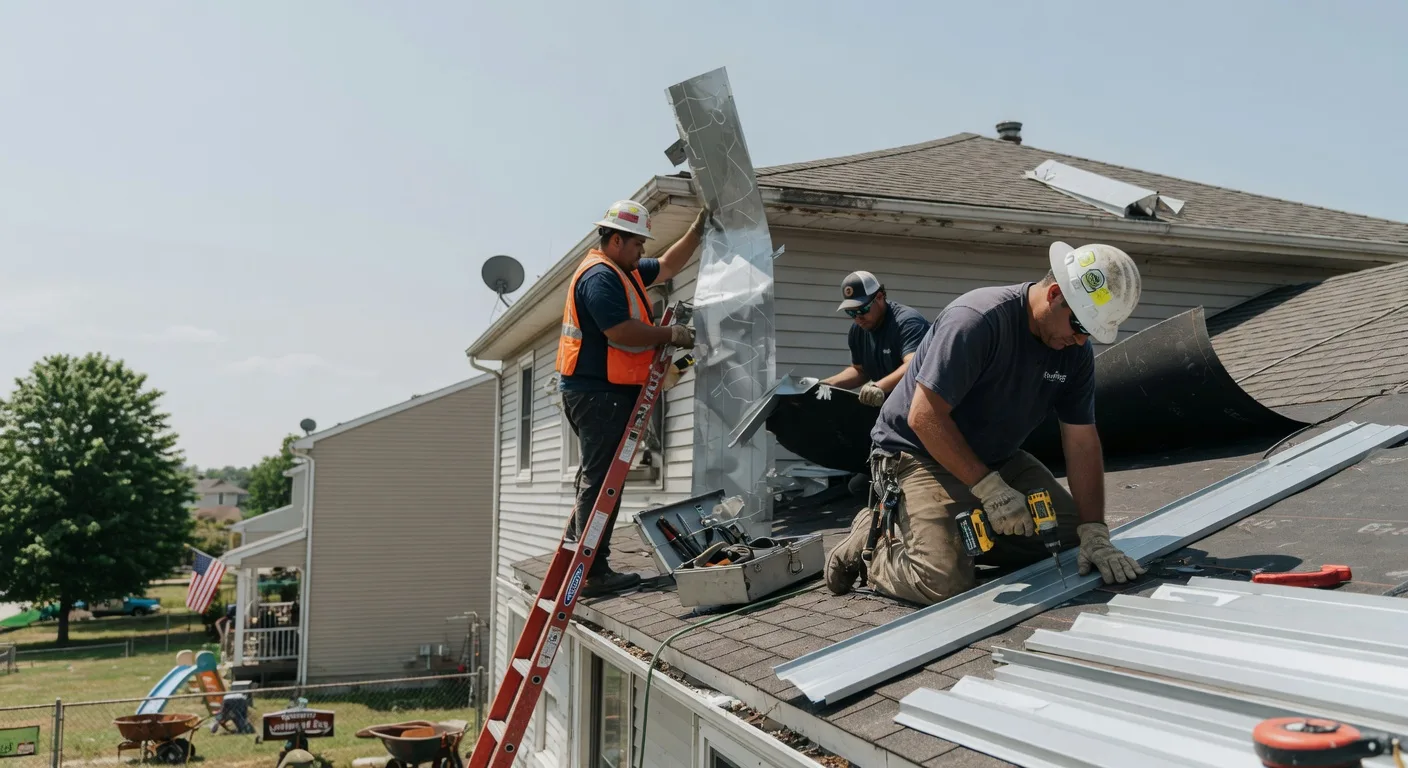 Storm Damage Metal Roof Repair in Mottville, NY
